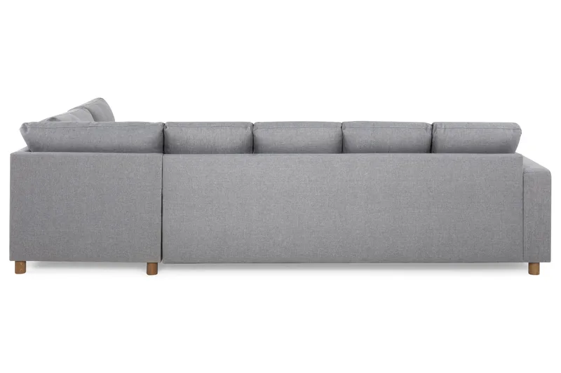 Crazy 5-seters Høyrevendt U-formet X-Large Sofa med Divan og Sjeselong i Stoff - Grå - Møbler - Sofaer - U-sofa