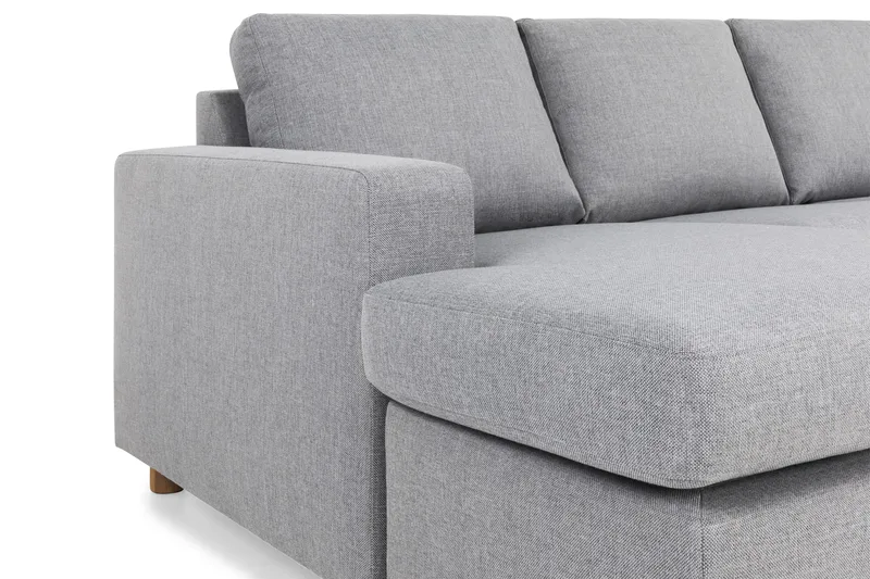 Crazy 5-seters Høyrevendt U-formet X-Large Sofa med Divan og Sjeselong i Stoff - Grå - Møbler - Sofaer - U-sofa