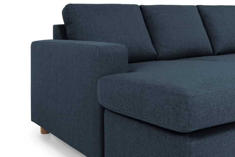 Crazy 5-seters Høyrevendt U-formet X-Large Sofa med Divan og Sjeselong i Stoff - Mørkeblå - Møbler - Sofaer - U-sofa
