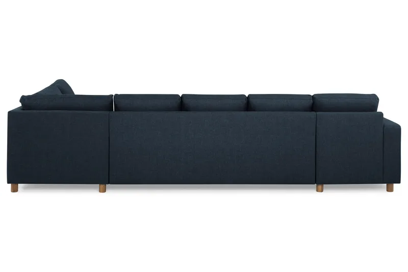 Crazy 5-seters Høyrevendt U-formet X-Large Sofa med Divan og Sjeselong i Stoff - Mørkeblå - Møbler - Sofaer - U-sofa