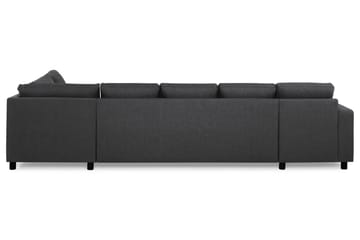 Crazy 5-seters Høyrevendt U-formet X-Large Sofa med Divan og Sjeselong i Stoff - Mørkegrå - Møbler - Sofaer - U-sofa