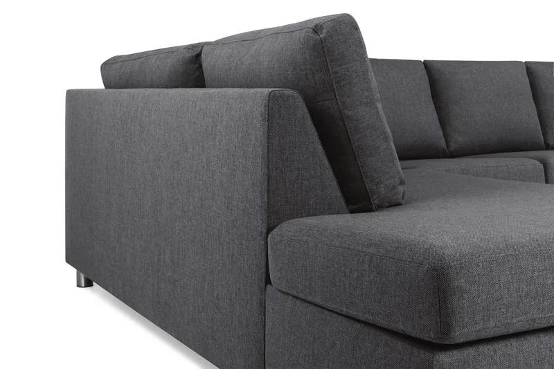Crazy 5-seters U-formet Sofa med Dobbel Sjeselong i Stoff - Mørkegrå - Møbler - Sofaer - U-sofa