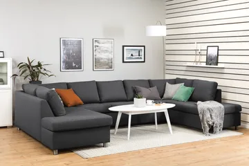 Crazy 5-seters U-formet Sofa med Dobbel Sjeselong i Stoff - Mørkegrå - Møbler - Sofaer - U-sofa