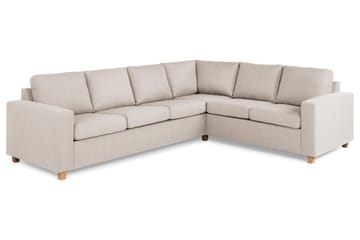 Crazy 5-seters Vendbar L-formet Large Hjørnesofa i Stoff - Beige - Møbler - Sofaer - Hjørnesofaer