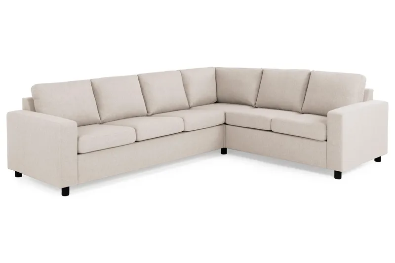 Crazy 5-seters Vendbar L-formet Large Hjørnesofa i Stoff - Beige - Møbler - Sofaer - Hjørnesofaer