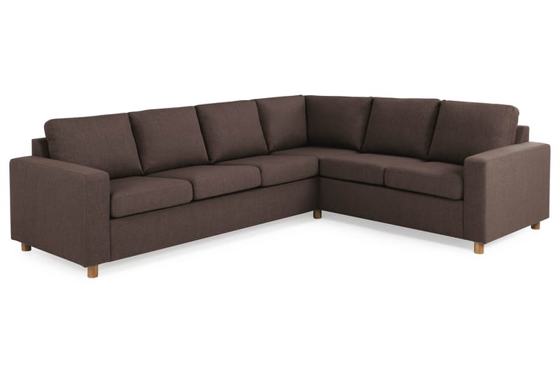 Crazy 5-seters Vendbar L-formet Large Hjørnesofa i Stoff - Brun - Møbler - Sofaer - Hjørnesofaer