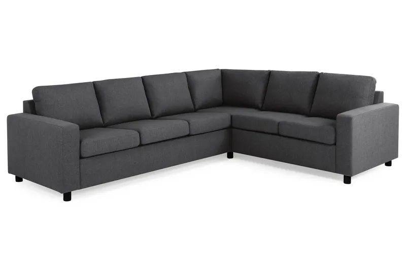Crazy 5-seters Vendbar L-formet Large Hjørnesofa i Stoff - Mørkegrå - Møbler - Sofaer - Hjørnesofaer