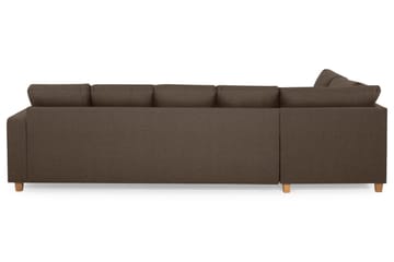 Crazy 5-seters Venstrevendt U-formet Sofa med Divan og Sjeselong i Stoff - Brun - Møbler - Sofaer - U-sofa