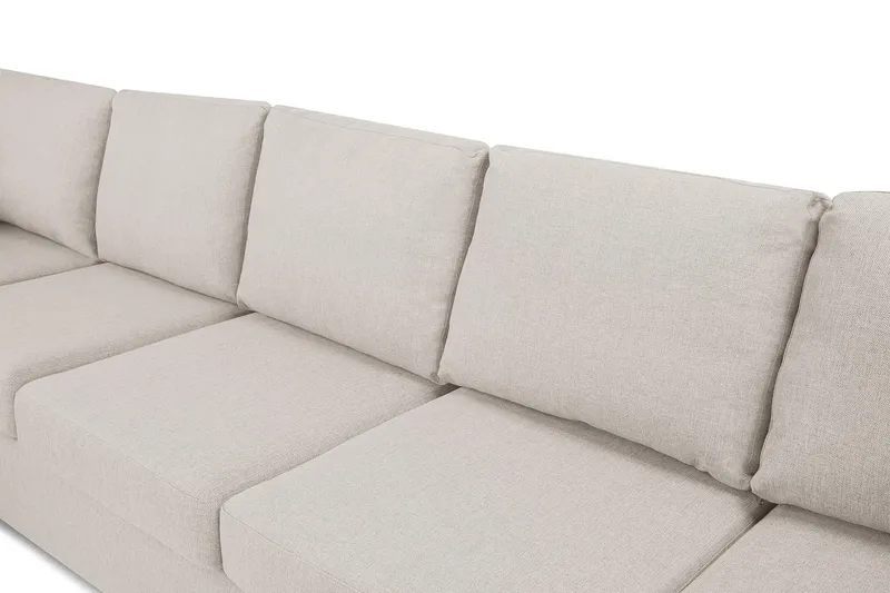 Crazy 5-seters Venstrevendt U-formet X-Large Sofa med Divan og Sjeselong i Stoff - Beige - Møbler - Sofaer - U-sofa