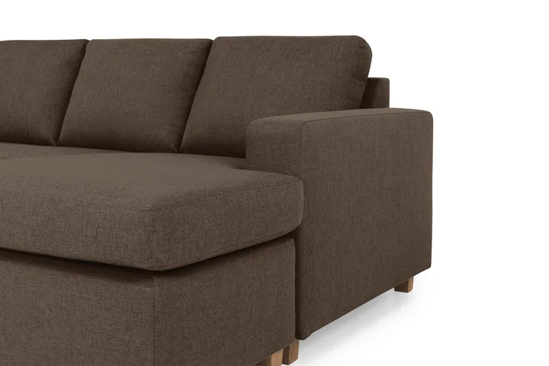 Crazy 5-seters Venstrevendt U-formet X-Large Sofa med Divan og Sjeselong i Stoff - Brun - Møbler - Sofaer - U-sofa