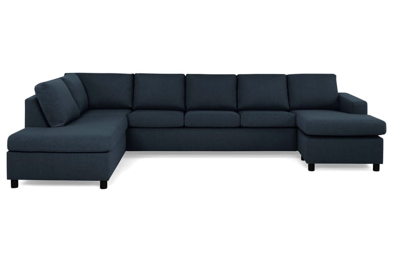 Crazy 5-seters Venstrevendt U-formet X-Large Sofa med Divan og Sjeselong i Stoff - Mørkeblå - Møbler - Sofaer - U-sofa