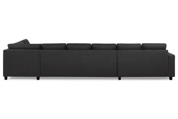 Crazy 6-seters Høyrevendt U-formet XX-Large Sofa med Divan og Sjeselong i Stoff - Antrasitt - Møbler - Sofaer - U-sofa