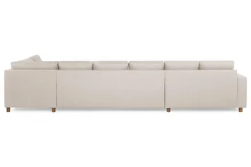 Crazy 6-seters Høyrevendt U-formet XX-Large Sofa med Divan og Sjeselong i Stoff - Beige - Møbler - Sofaer - U-sofa