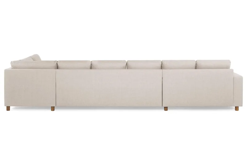 Crazy 6-seters Høyrevendt U-formet XX-Large Sofa med Divan og Sjeselong i Stoff - Beige - Møbler - Sofaer - U-sofa