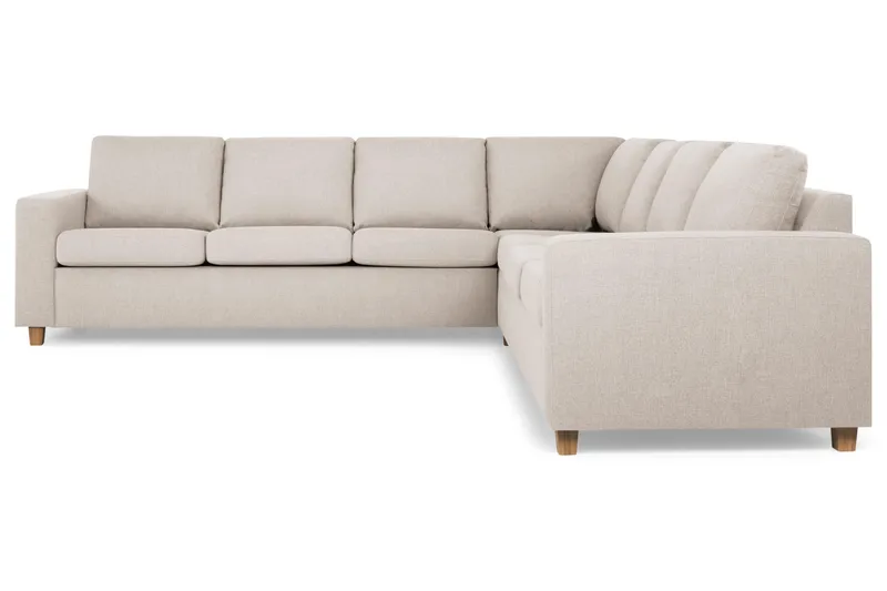 Crazy 6-seters Vendbar L-formet X-Large Hjørnesofa i Stoff - Beige - Møbler - Sofaer - Hjørnesofaer