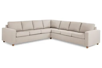 Crazy 6-seters Vendbar L-formet X-Large Hjørnesofa i Stoff - Beige - Møbler - Sofaer - Hjørnesofaer