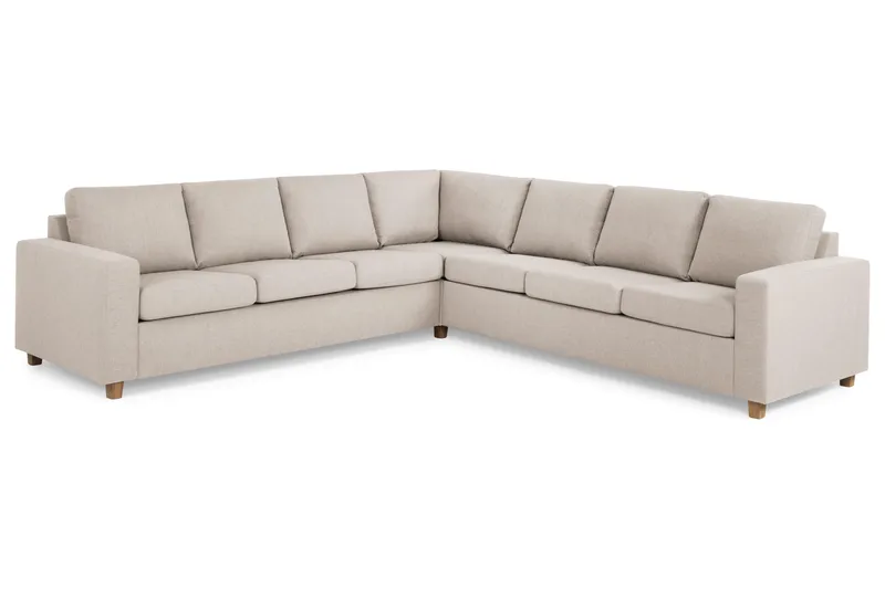 Crazy 6-seters Vendbar L-formet X-Large Hjørnesofa i Stoff - Beige - Møbler - Sofaer - Hjørnesofaer