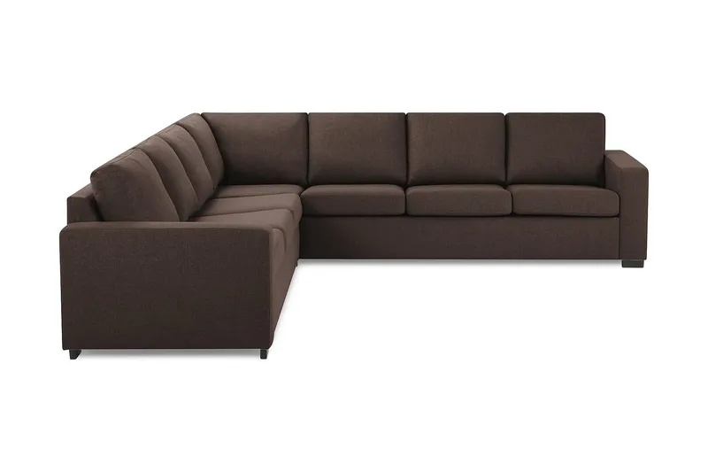 Crazy 6-seters Vendbar L-formet X-Large Hjørnesofa i Stoff, Brun