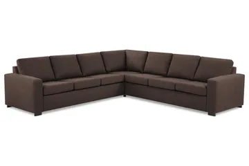 Crazy 6-seters Vendbar L-formet X-Large Hjørnesofa i Stoff - Brun - Møbler - Sofaer - Hjørnesofaer