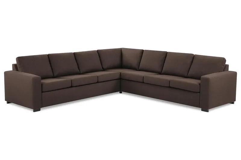 Crazy 6-seters Vendbar L-formet X-Large Hjørnesofa i Stoff - Brun - Møbler - Sofaer - Hjørnesofaer