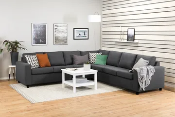 Crazy 6-seters Vendbar L-formet X-Large Hjørnesofa i Stoff - Mørkegrå - Møbler - Sofaer - Hjørnesofaer