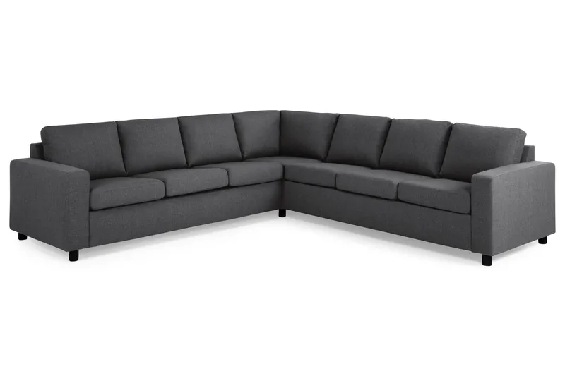 Crazy 6-seters Vendbar L-formet X-Large Hjørnesofa i Stoff - Mørkegrå - Møbler - Sofaer - Hjørnesofaer