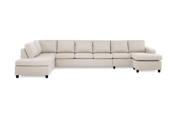 Crazy 6-seters Venstrevendt U-formet XX-Large Sofa med Divan og Sjeselong i Stoff - Beige - Møbler - Sofaer - U-sofa
