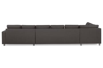 Crazy 6-seters Venstrevendt U-formet XX-Large Sofa med Divan og Sjeselong i Stoff - Mørkegrå - Møbler - Sofaer - U-sofa