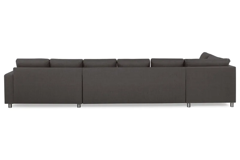 Crazy 6-seters Venstrevendt U-formet XX-Large Sofa med Divan og Sjeselong i Stoff - Mørkegrå - Møbler - Sofaer - U-sofa