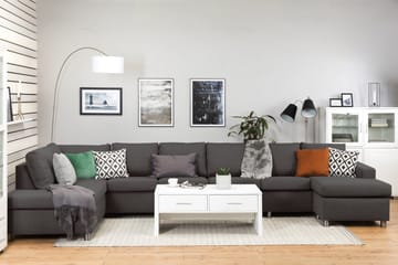 Crazy 6-seters Venstrevendt U-formet XX-Large Sofa med Divan og Sjeselong i Stoff - Mørkegrå - Møbler - Sofaer - U-sofa