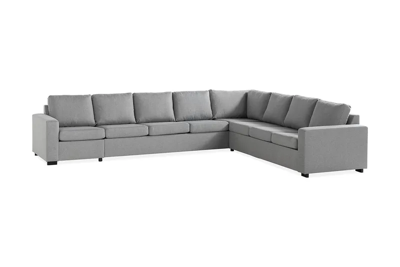 Crazy 7-seters Vendbar L-formet XX-Large Hjørnesofa i Stoff - Grå - Møbler - Sofaer - Hjørnesofaer