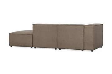 Cubo 3-seters Dyp Modulsofa + Fotskammel i Stoff - Grå - Møbler - Sofaer - Modulsofaer - Komplett modulsofa