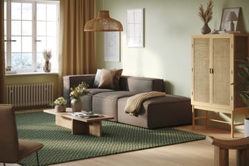 Cubo 3-seters Dyp Modulsofa + Fotskammel i Stoff - Grå - Møbler - Sofaer - 3 seter sofa
