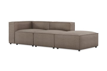 Cubo 3-seters Dyp Modulsofa + Fotskammel i Stoff - Grå - Møbler - Sofaer - 3 seter sofa