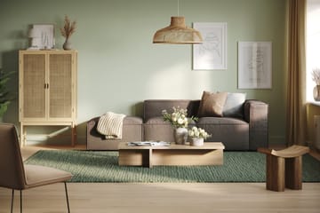 Cubo 3-seters Dyp Modulsofa + Fotskammel i Stoff - Grå - Møbler - Sofaer - 3 seter sofa