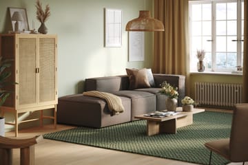 Cubo 3-seters Dyp Modulsofa + Fotskammel i Stoff - Grå - Møbler - Sofaer - 3 seter sofa