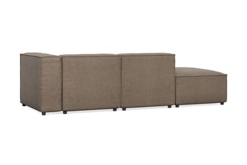 Cubo 3-seters Dyp Modulsofa + Fotskammel i Stoff - Grå - Møbler - Sofaer - 3 seter sofa