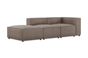 Cubo 3-seters Dyp Modulsofa + Fotskammel i Stoff - Grå - Møbler - Sofaer - 3 seter sofa