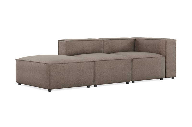 Cubo 3-seters Dyp Modulsofa + Fotskammel i Stoff - Grå - Møbler - Sofaer - 3 seter sofa