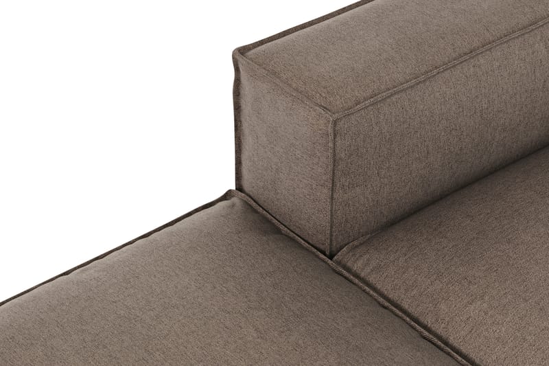 Cubo 3-seters Dyp Modulsofa + Fotskammel i Stoff - Grå - Møbler - Sofaer - 3 seter sofa