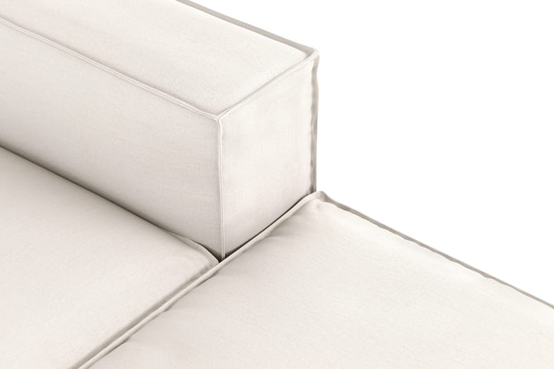 Cubo 3-seters Dyp Modulsofa + Fotskammel i Stoff - Hvit - Møbler - Sofaer - 3 seter sofa
