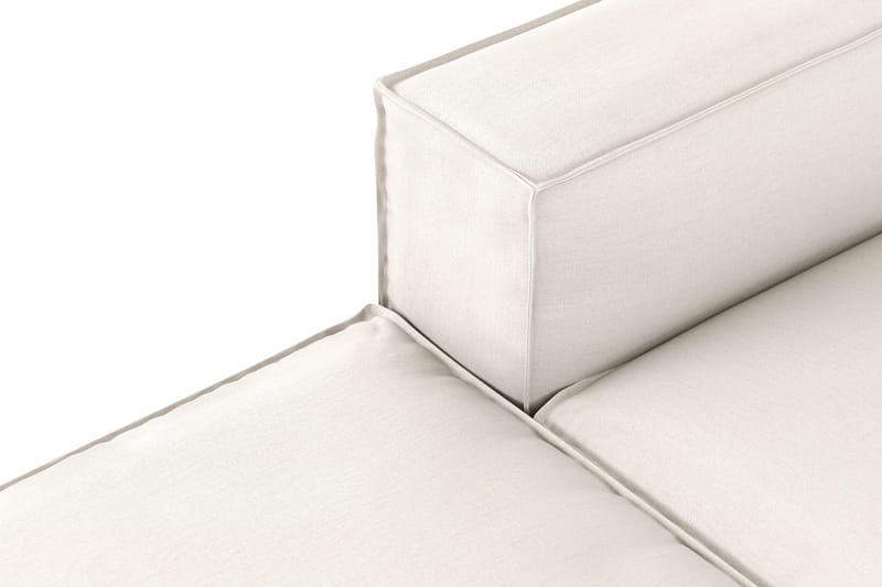 Cubo 3-seters Dyp Modulsofa + Fotskammel i Stoff - Hvit - Møbler - Sofaer - Modulsofaer - Komplett modulsofa