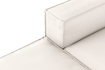 Cubo 3-seters Dyp Modulsofa + Fotskammel i Stoff - Hvit - Møbler - Sofaer - Modulsofaer - Komplett modulsofa