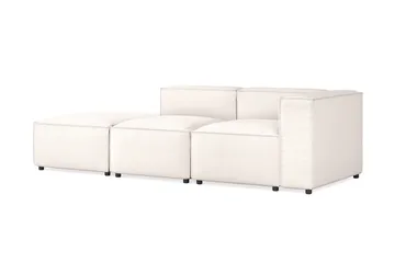 Cubo 3-seters Dyp Modulsofa + Fotskammel i Stoff - Hvit - Møbler - Sofaer - Modulsofaer - Komplett modulsofa