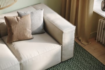 Cubo 3-seters Dyp Modulsofa + Fotskammel i Stoff - Hvit - Møbler - Sofaer - 3 seter sofa