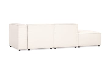 Cubo 3-seters Dyp Modulsofa + Fotskammel i Stoff - Hvit - Møbler - Sofaer - 3 seter sofa
