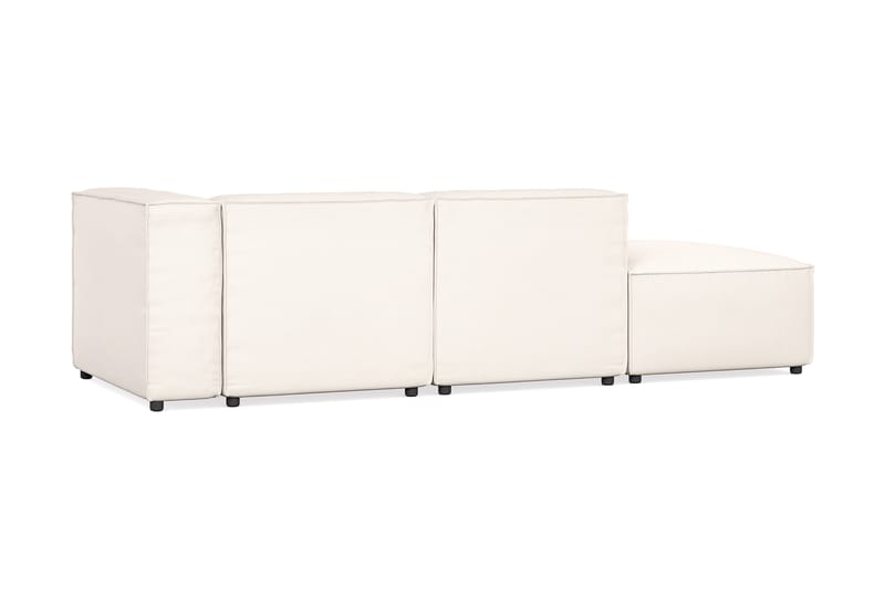 Cubo 3-seters Dyp Modulsofa + Fotskammel i Stoff - Hvit - Møbler - Sofaer - 3 seter sofa