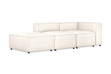 Cubo 3-seters Dyp Modulsofa + Fotskammel i Stoff - Hvit - Møbler - Sofaer - 3 seter sofa