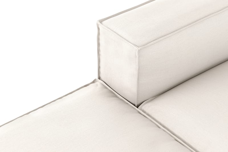 Cubo 3-seters Dyp Modulsofa + Fotskammel i Stoff - Hvit - Møbler - Sofaer - 3 seter sofa