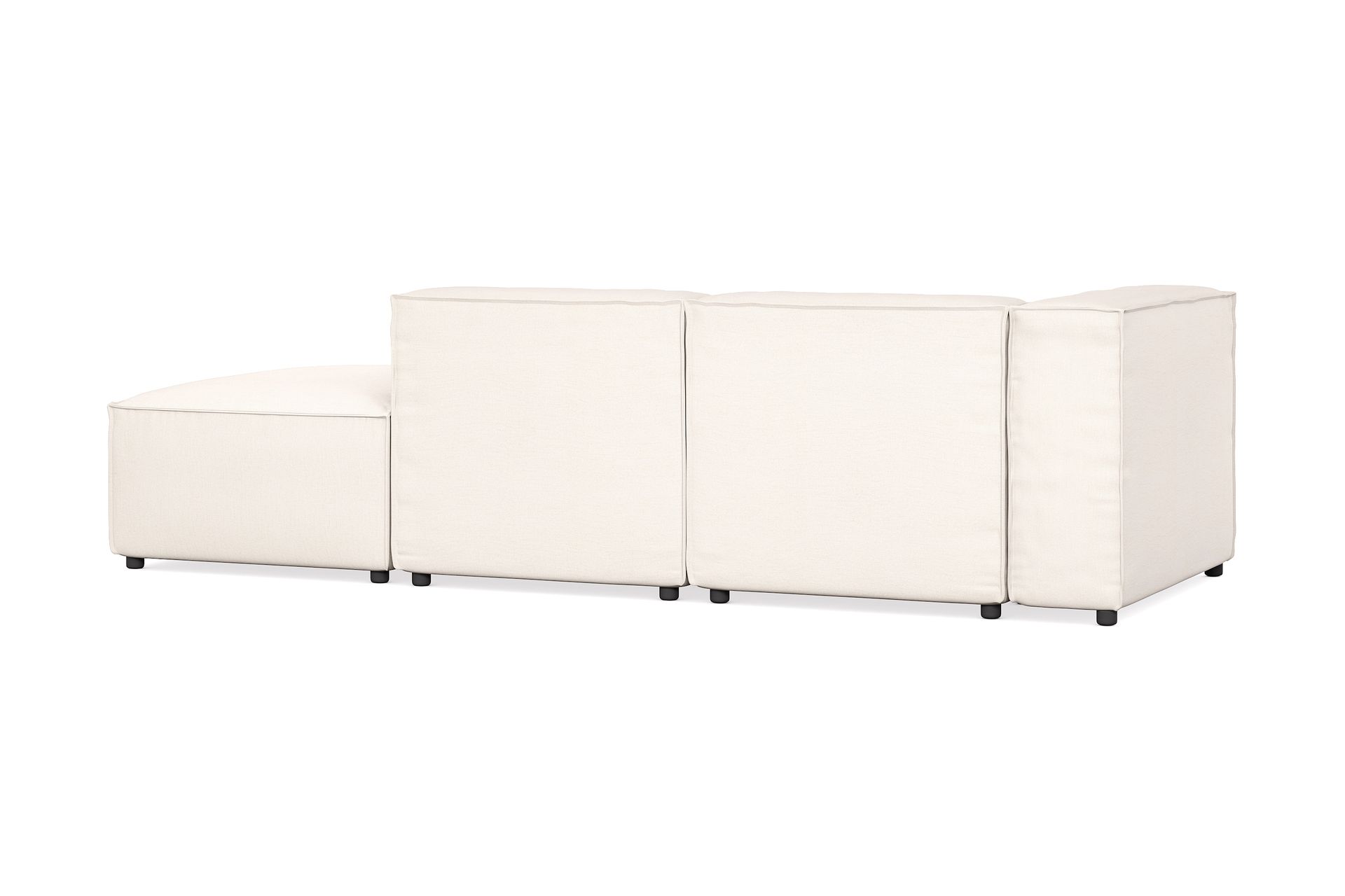 Cubo 3-seters Dyp Modulsofa + Fotskammel i Stoff - Hvit - Møbler - Sofaer - 3 seter sofa